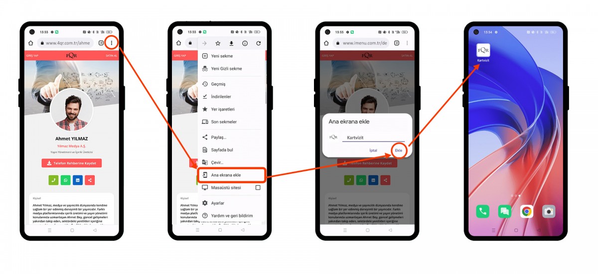 Android ana ekrana ekleme