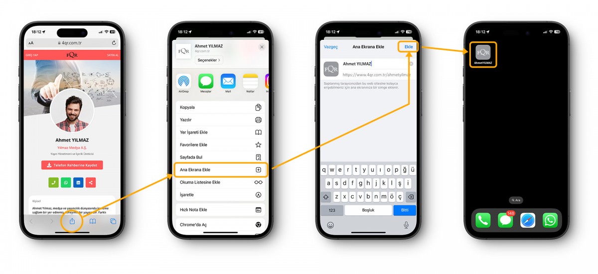 iphone ana ekrana ekleme